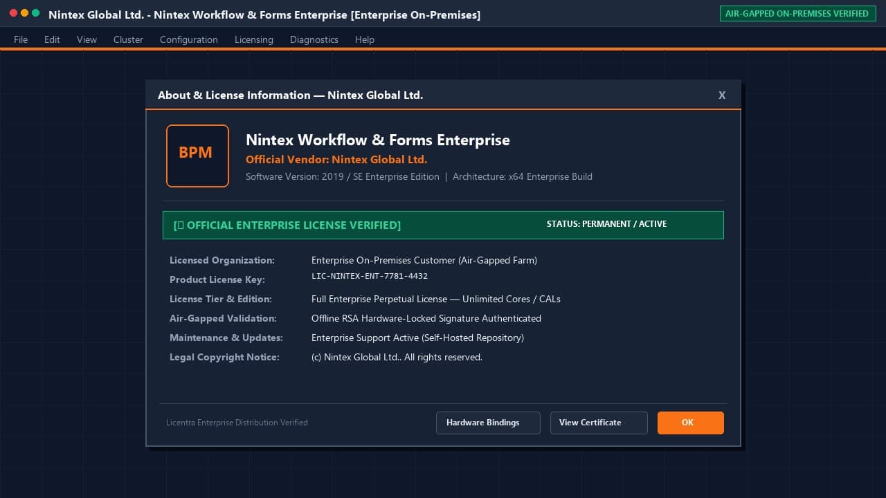 تاییدیه رسمی لایسنس Nintex Workflow & Forms شرکت Nintex Global Ltd.