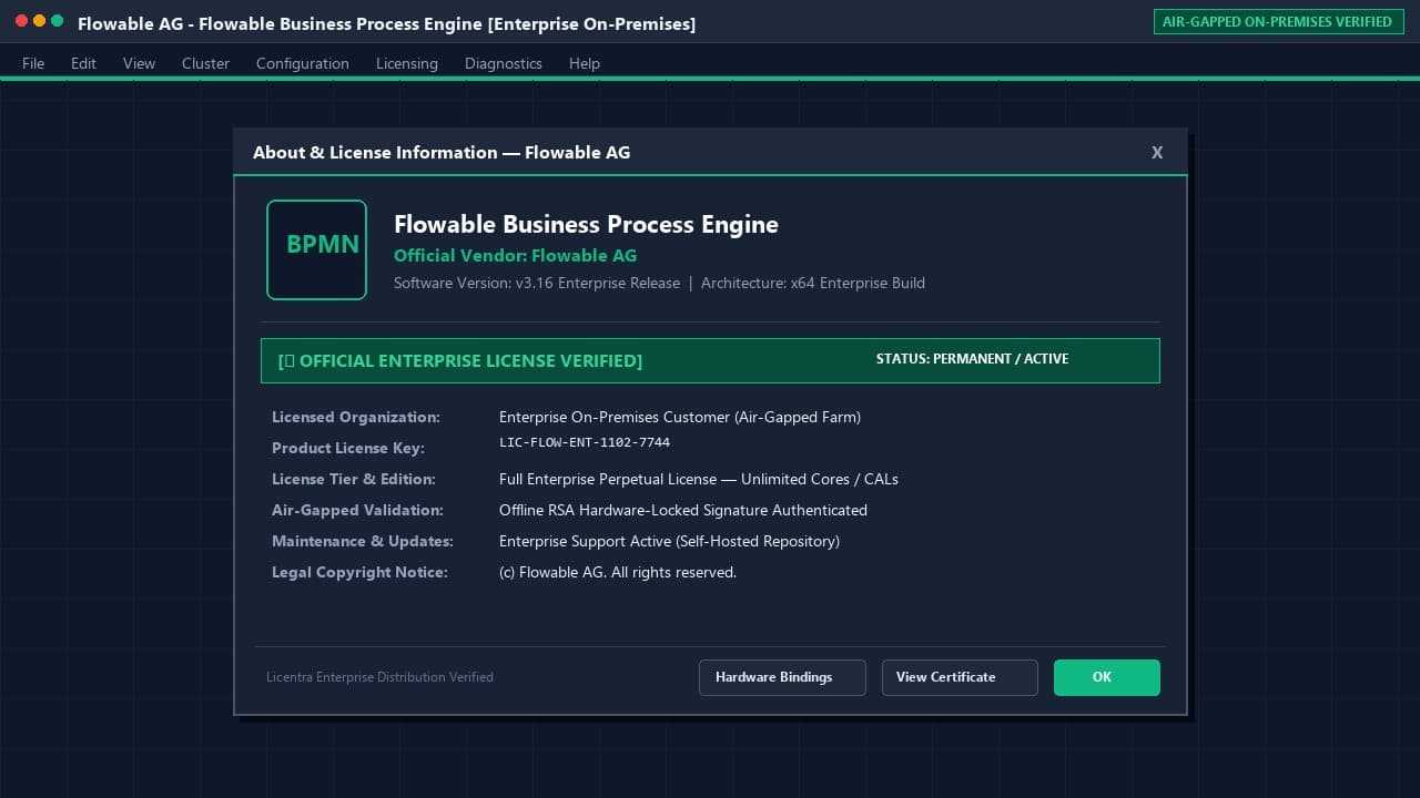 تاییدیه رسمی لایسنس Flowable Business Process Engine شرکت Flowable AG